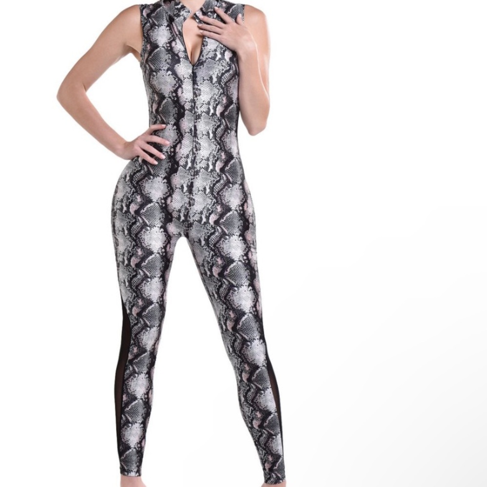 Snakeskin Design Bodysuit S/M New - Picture 2 of 8